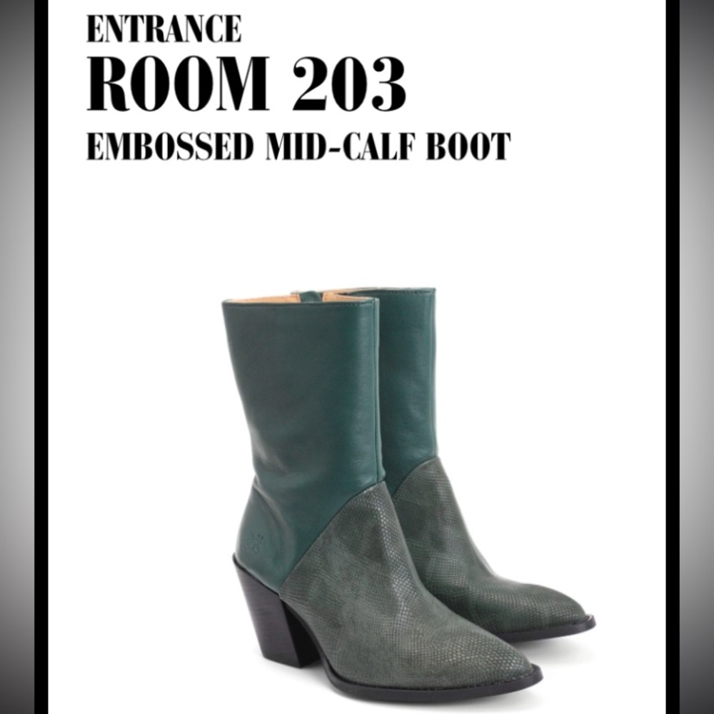 ⭐️ John Fluevog, Size 6 1/2 “Room 203” Green Women's Cowboy Style Boots. RARE ! - Picture 2 of 16